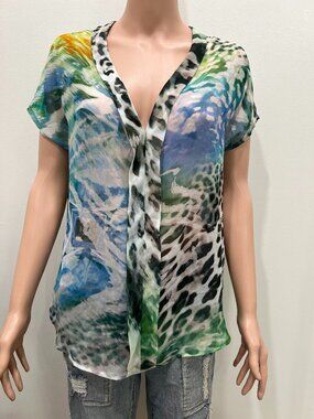 Bellatrix Sheer top with animal print size S